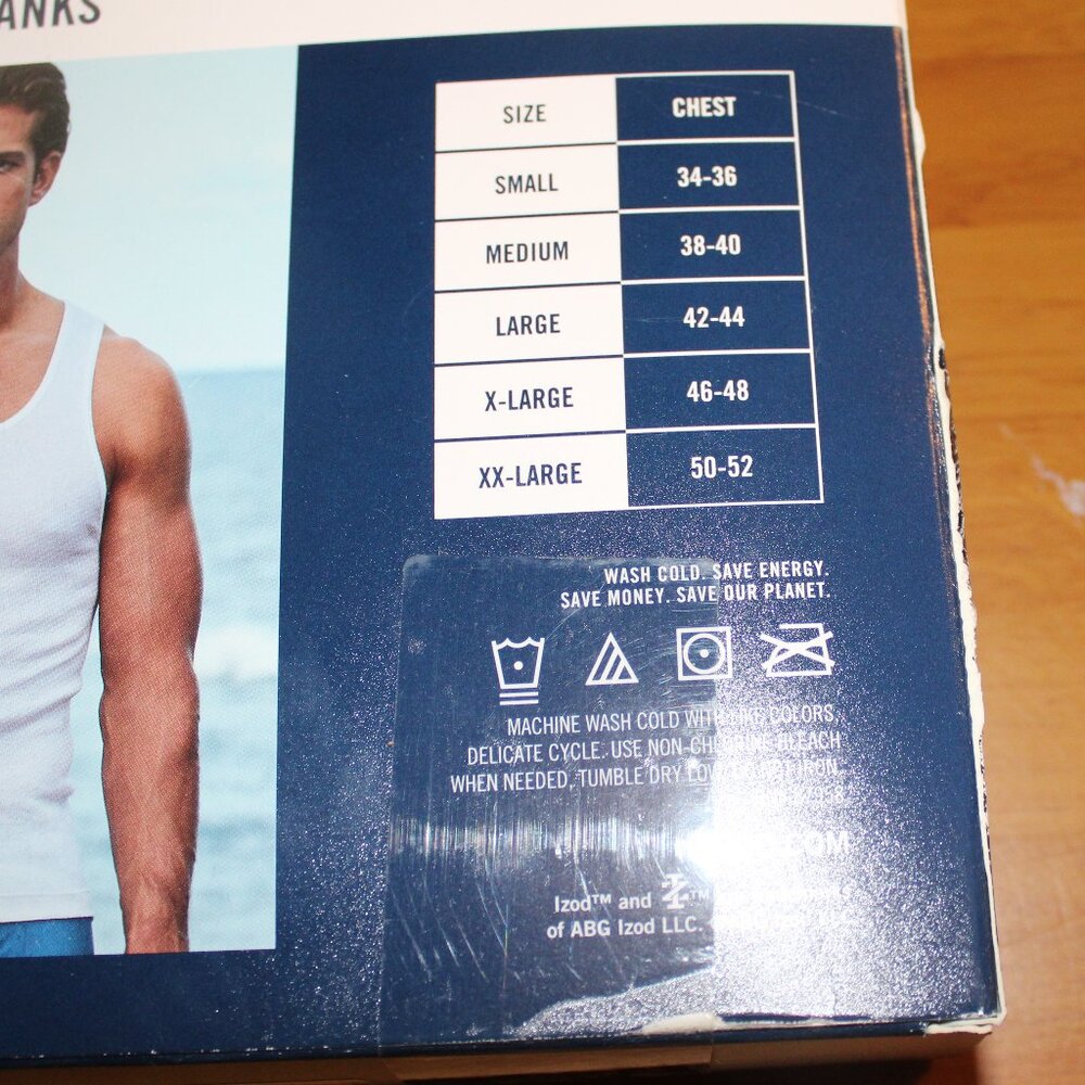 NWT IZOD Sport White Ribbed Tanks 5 Pack Men's L Undershirts T-Shirts Tag Free - Picture 6 of 9